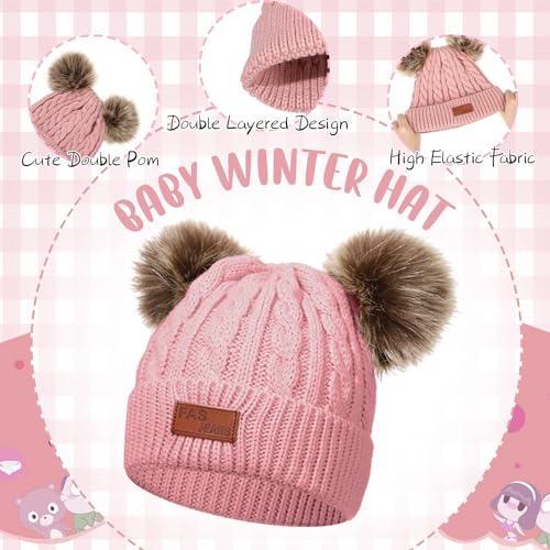 4 Sets Kids Hat Gloves Scarf Winter Sets for Girls Boys Knit Hat Scarf Snow Gloves Outdoor Aged 3 to 103
