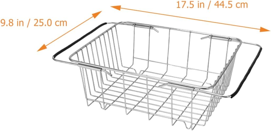Kitchen Sink Dish Rack Over Sink Dish Drainer Smooth Edges for Safe Use