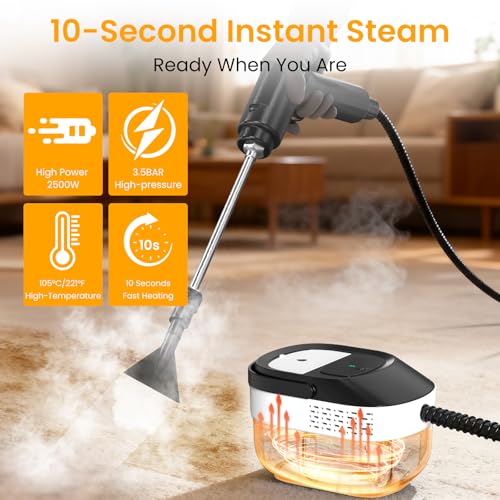 Image of Granarbol Steam Cleaner, 2500W 1.6L Handheld Steamer for Home Car Cleaning
