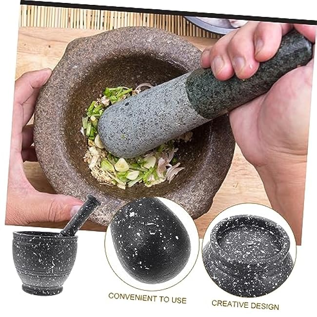 Garlic Pestle Manual Masher Creative Granite Pattern Seasoning Tool for Kitchen Use for Crushing Garlic Spices and Nuts and Stylish Design