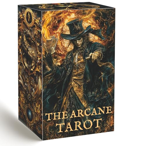 BAIYOOBAI Mazzo di tarocchi gotico scuro unico, carte dei tarocchi per principianti, carte dei tarocchi con libro guida, mazzo di tarocchi in stile fantasy scuro, strumento di divinazione della