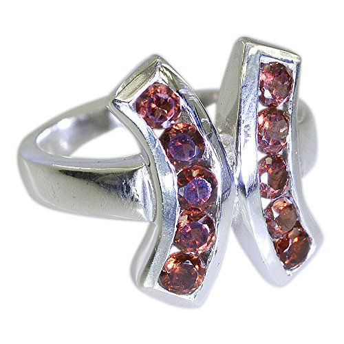 Bague en argent 925 avec grenat naturel, un bijou de naissance au style cluster raffiné