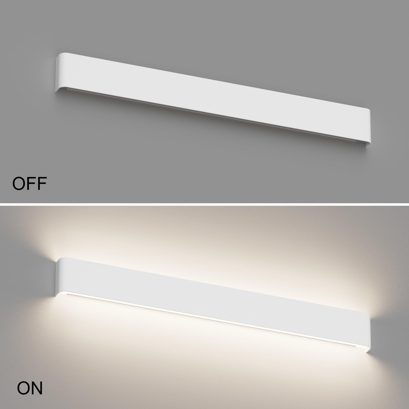 Klighten 30W Wandleuchte Innen LED 83CM Wandlampe Up Down Wandbeleuchtung Naturweiß 4500K für Schlafzimmer Wohnzimmer Flur Treppen (Weiß)