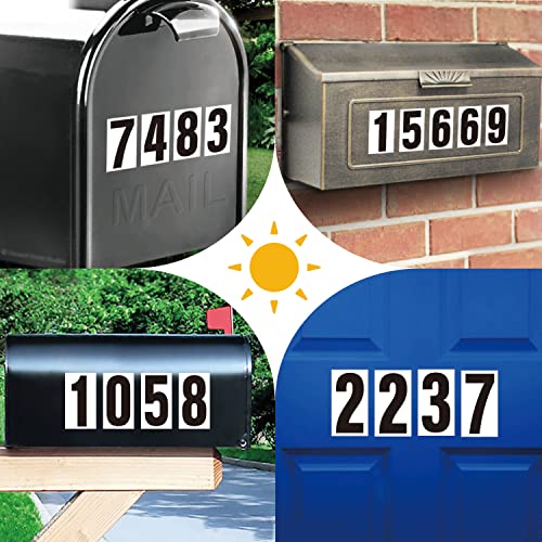 4 Inch Adhesive Numbers For Mailbox, House Numbers, Reflective Number Sticker, Mailbox Decals, Address Number, Trash Cans Decal, For Outside (Black/White) #TOP1
