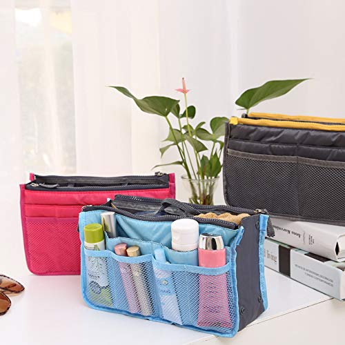 VARWANEO Double Zipper Handbag Travel Cosmetic Storage Bag Makeup Organizer - Thumbnail 5