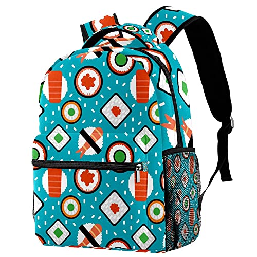 Sac à dos d'écolier confortable pour homme et femme à imprimé floral vert multicolore