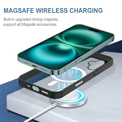 Image of Compatible with iPhone 16 Plus Case [6.7 Inch] with Black Border | Compatible with Mag-Safe Clear Cover | Anti-Yellowing | Slim Fit & Enhanced Protection