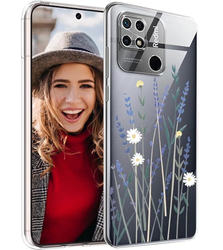 POUHYE Hülle für Xiaomi Redmi 10C Handyhülle Klare Flexible Silikon Stoßfest Cover 1 5 mm Dicke Stoßdämpfung Xiaomi Redmi 10C Schutzhülle [Nicht-Vergilbung] [Anti Slip] [Anti Scratch] Lavendel