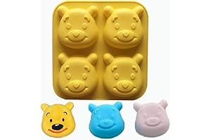 4 Cavity Winnie the Pooh Silicone Mold for Fondant, Candy Making, Chocolate...