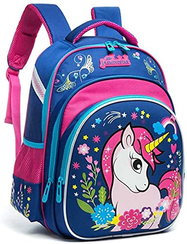 Mochila Unicornio Niña Mochilas Escolares, Bolsas Escolares Primaria Concha Dura Reflejo Nocturno Mochila Infantiles para niños de 6-11años para Escuela Viaje Cover
