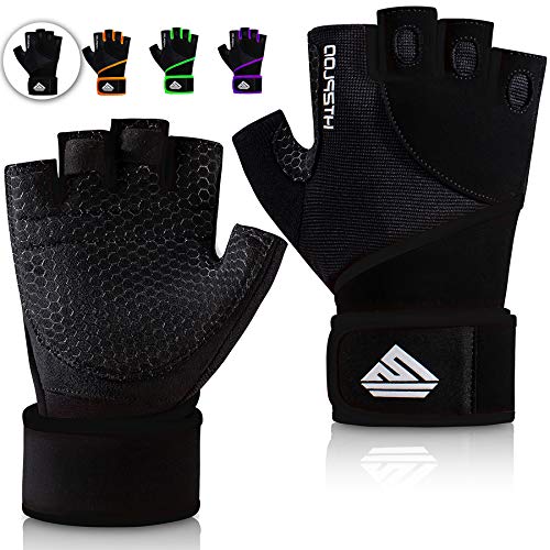 Image of Workout Gloves Gym Gloves Weight Lifting Gloves for Men Women with Full Palm Pad,Strong Wrist Wraps Support,Enhanced Grip,for Fitness,Training,Weightlifting,Exercise