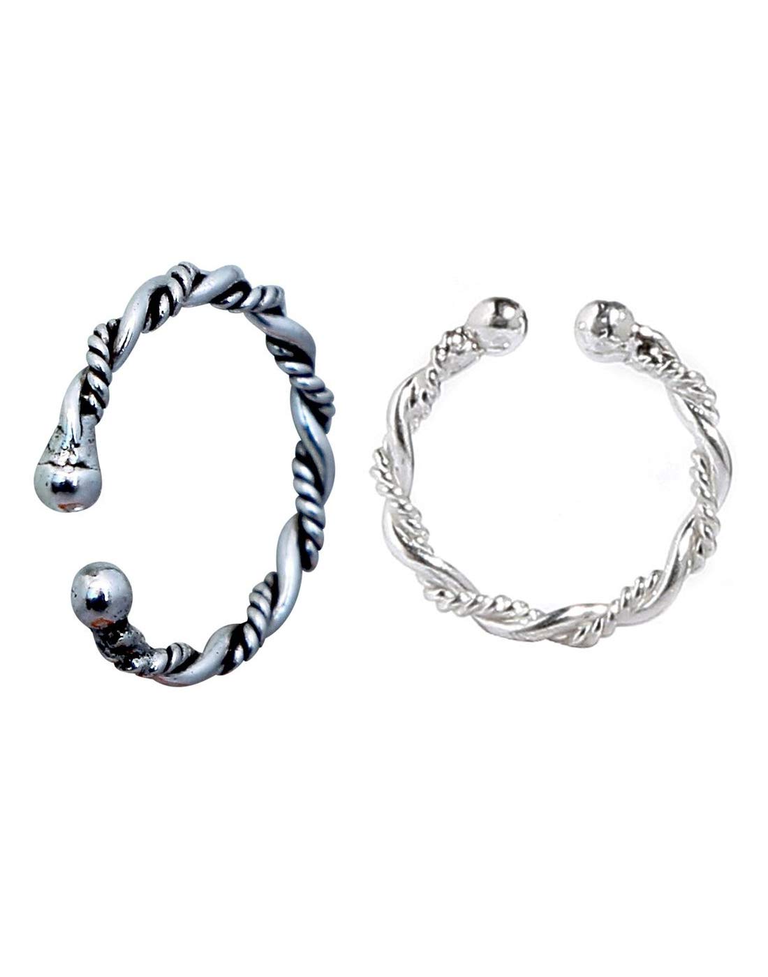 Abhooshan 92.5 Sterling Silver Designer Trendy Combo Set of 2 Clip On Nose Rings for Women and Girls. Body Jewellery for Septum Tragus Counch Helix No Piercing Required (B07NC61QWX) Amazon Price History, Amazon Price Tracker