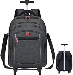 Mochila Escolar ou para trabalho com Rodinhas, Imperme?vel, para Notebook at? 15', 45x35x19cm, 3 Compartimentos, 4 Bolsos, Al?a Ajust?vel