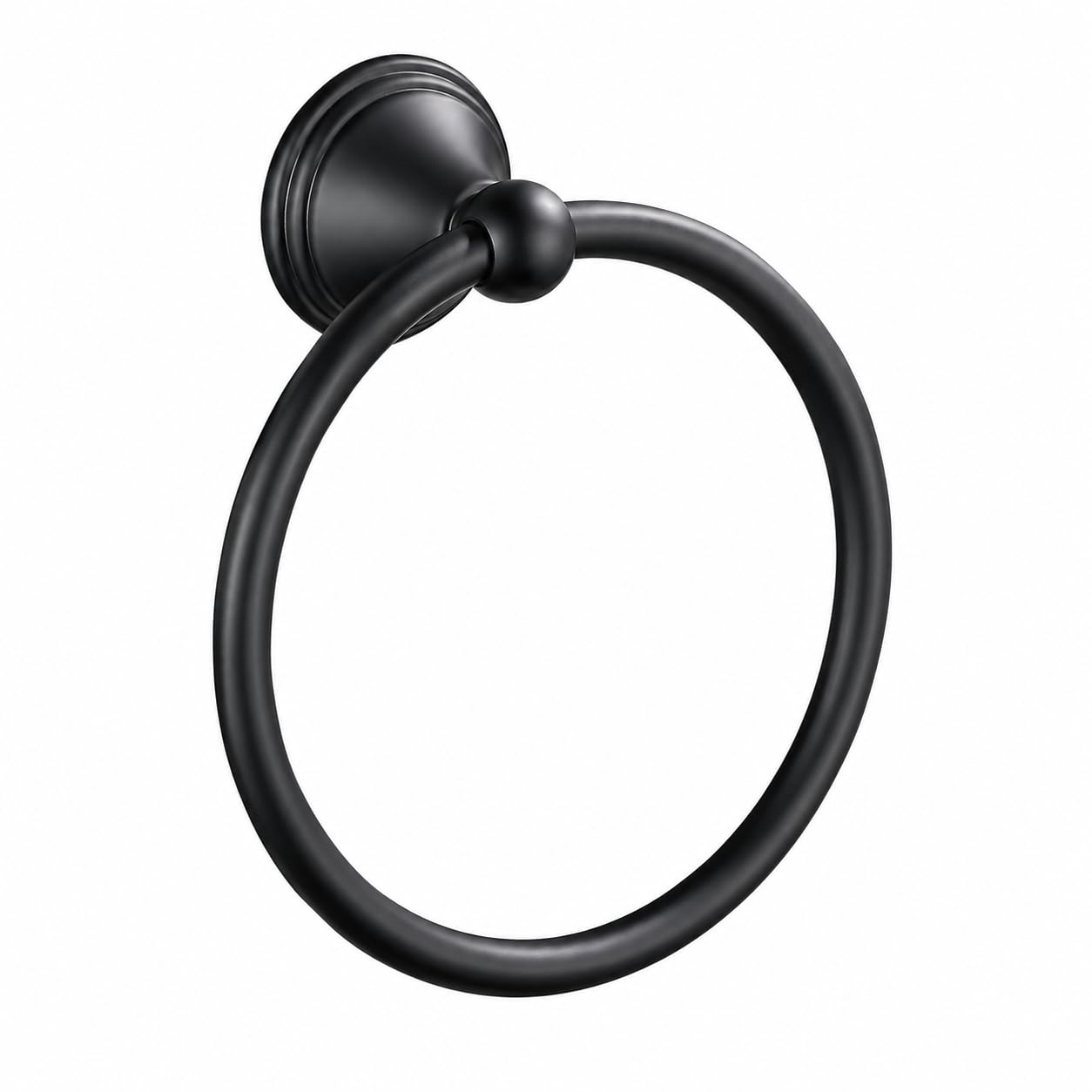 Towel Ring for Bathroom, Matte Black Hand Towel Holder 1 Pack, Bathroom Accessories and Towel Racks for Bathroom Wall Mount