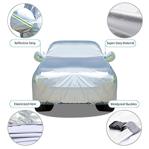 Image of Tecoom Truck Cover Waterproof All Weather, Heavy Duty Pickup Cover Universal Fit for Ford F150, Toyota Tundra, Ram 1500, Chevy Silverado, Gmc Sierra 1500, Full Size Truck Length Up to 212 inch