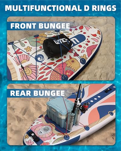 Image of 11'*33 inch /34 inch Inflatable Stand Up Paddle Board for Beginners,400 /420lbs Capacity, Anti-Slip EVA Deck, Includes Adjustable Paddle, Pump, Backpack & SUP Accessories for Surfing, Fishing, Yoga & More