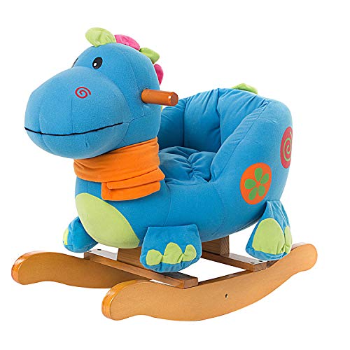 labebe  Baby Rocking Horse for 1-3 Year Old, Wooden Toddler Rocker, Kid Rocking Toy, Infant Rocking Animal,Outdoor Animal Rocker,Girl&Boy Ride on Toy, Child First Rocking Horse - Dinosaur Rocker