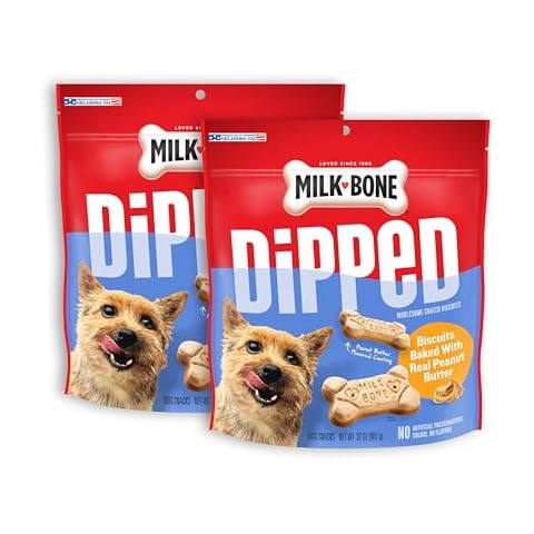 Milk-Bone Dipped Dog Treat Biscuits Baked with Real Peanut Butter, 32 Ounce (Pack of 2) Cover
