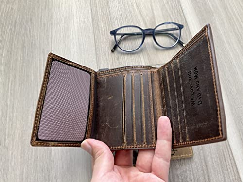 TRIFOLD MENS WALLET, Men's Leather Trifold Wallet, Personalized Mens Wallet, Leather Wallet Holds Lots of Money4
