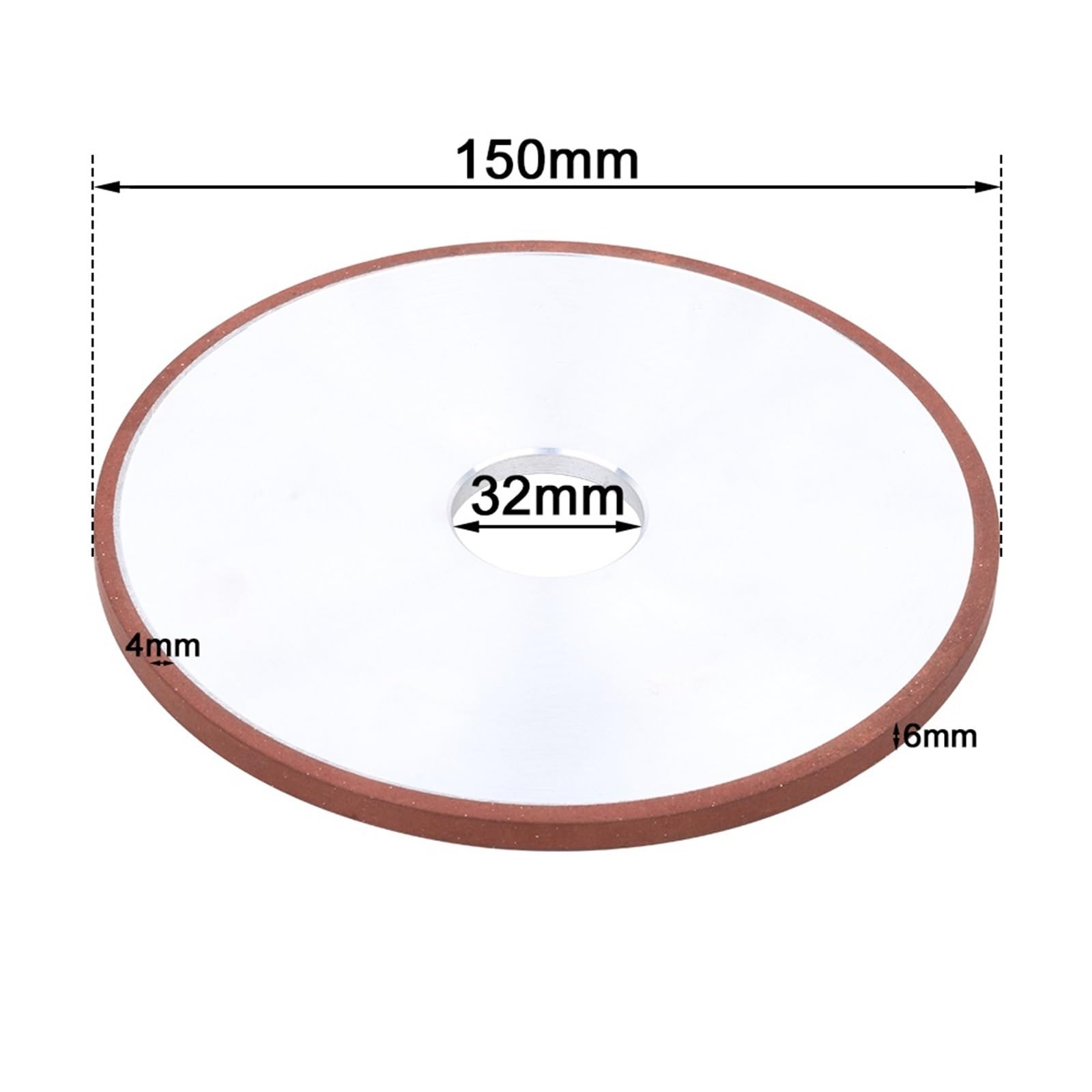 Muela de diamante de 150 mm - Disco de pulido plano con resina de 6-25 mm de espesor, for rectificado de precisión y desbaste.(150Grit 150x12mm)