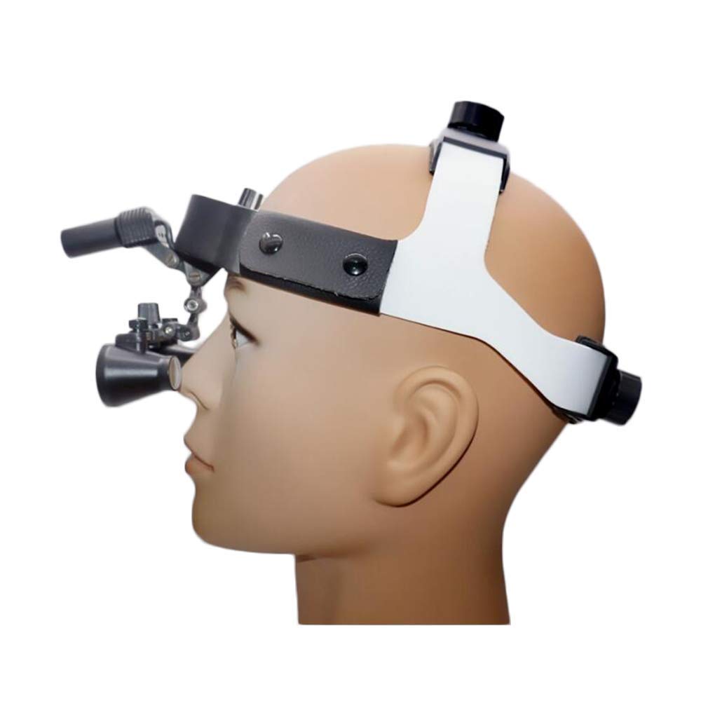 Lupas de Aumento 2.5X Lupas binoculares Equipo de Laboratorio de Vidrio óptico Lupa con Diadema de Cuero con Faro LED,