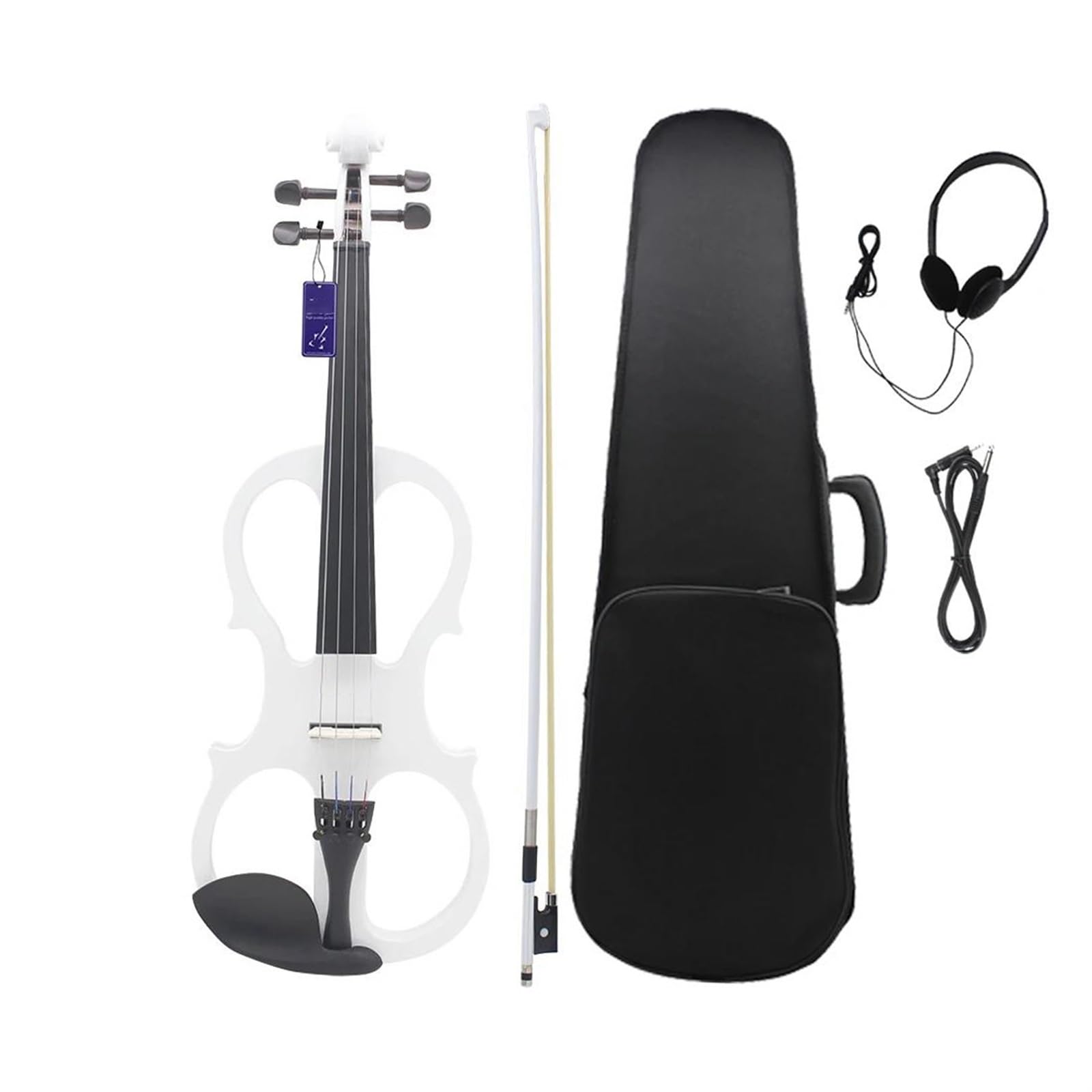Kit Di Violino Professionale Violino Elettrico 4/4 Violino Elettroacustico Per Principianti Violino Elettrico Silenzioso Con Sintonizzatore Per Cuffie Ad Arco(Violin)