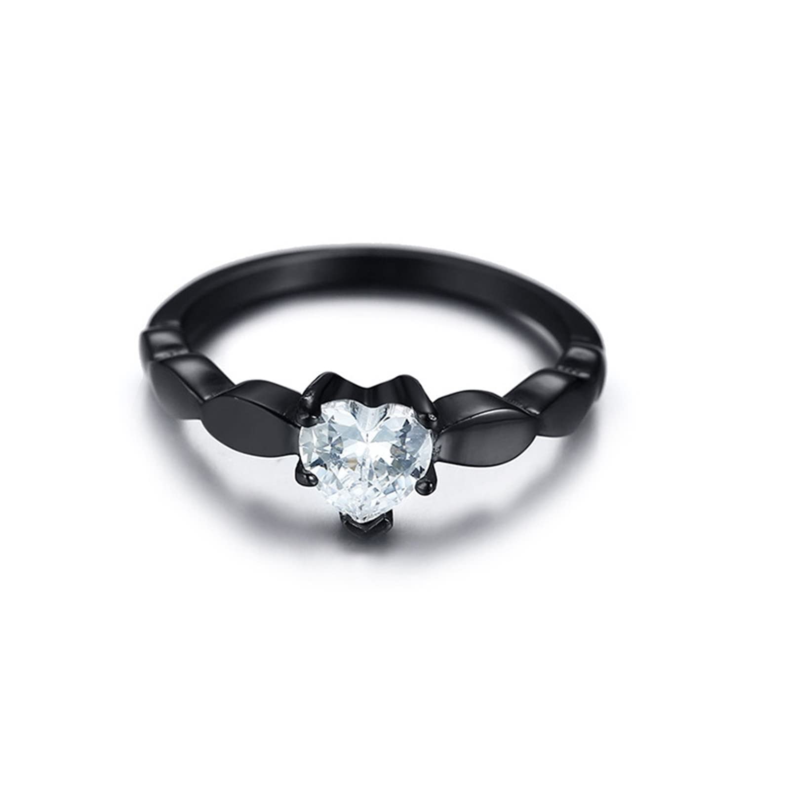 Partnerketten mit Gravur aus Edelstahl mit Gravur „Ich Liebe Dich“, Herz Partnerketten Wunschtext 2 Stück mit Ringen Anhänger mit Zirkonia weiß, schwarz, Breite 6 mm, Länge