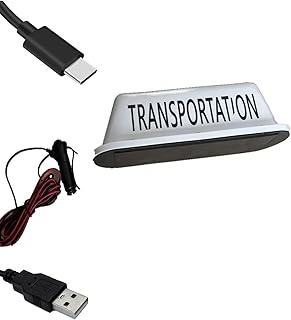 Transportation 12V Taxi Sign,With Different Interfaces 3-Meter Connecting Line Roof Taxi Sign with Magnetic Waterproof Taxi Top Led Light (USB, L:13.78IN*3.94IN*3.74IN)
