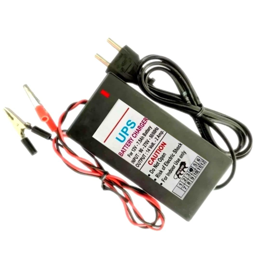 TechSupreme SMPS Battery Charger for UPS Clip Battery Charger Worldwide Adaptor12 Volt 7 amp Battery Charger