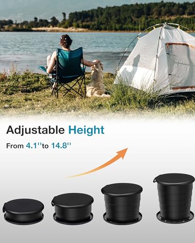 Image of TRIPTIPS Upgrade Retractable Portable Toilet Travel Toilet Adjustable Height Camping Toilet Portable Potty for Adults Kids, Foldable Portable Toilet for Camping /Car