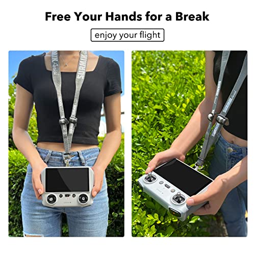 Symik Neck Strap Aluminum Bracket And Neck Strap (Lanyard) Combo For Dji Rc; Works With Dji Mini 3 / Mini 3 Pro / Mavic 3 Classic / Mavic 3 / Cine / Air 2S With Dji Rc Controller; Mini 3 Accessories #TOP5
