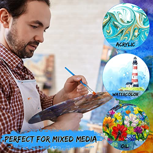 48 Pcs Flat Paint Brush Set Acrylic Paint Brush Small Brush Bulk Painting Detail Painting Wood Paint Brushes Art Crafts Kids Artist Adult Watercolor Oil Face Body, 1 Inch 0.75 Inch 0.5 Inch 0.25 Inch #TOP4