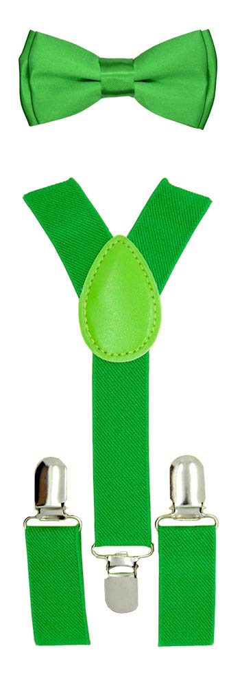 BodyJewelryOnline Kids Children Babies Green Suspender & Bow tie Set