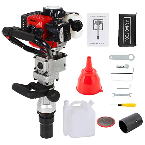 Pile Driver Hammer - Heavy Gas Powered T Post Driver - 2 Stroke 32.6CC Gasoline Post Pile Driver Hammer - 0.9KW Portable Pole Hammer for Fencing, Star Pickets, Posts, Stakes, Etc.