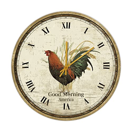 Horloge ronde en bois silencieuse sans tic-tac chambre