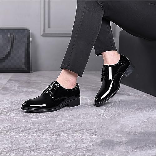 Oxford Shoes for Men Derby Shoes Mens Formal Dress Business Lace Up Shoes Classic Black Patent Leather Shoes4