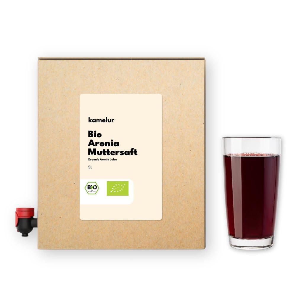 Kamelur 5 Liter BIO Aronia Muttersaft - 100% Aronia Direktsaft aus reifen BIO Aroniabeeren - in praktischer Saftbox