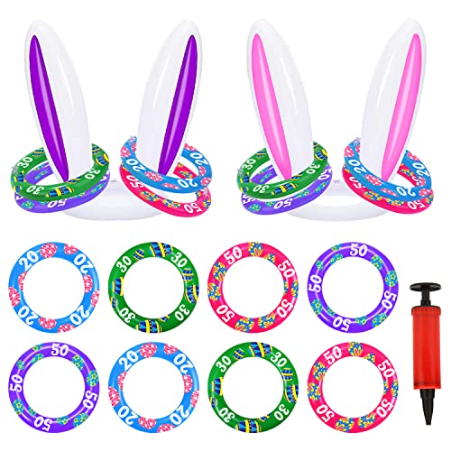 Product Image of the Easter Bunny Ear Ring Toss Game 2Pack, Easter Egg Fillers & Basket Stuffer Essentials for Teens Kids, Easter Gifts for Kids, Indoor Outdoor Games for Adults Family, Party Favors Supplies