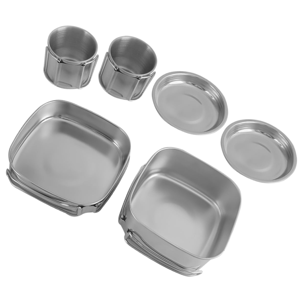 Toddmomy Lightweight Stainless Steel Camping Cookware Cups and Plates Outdoor Cooking Set Compact Pot Stew Pan for Outdoor Activities