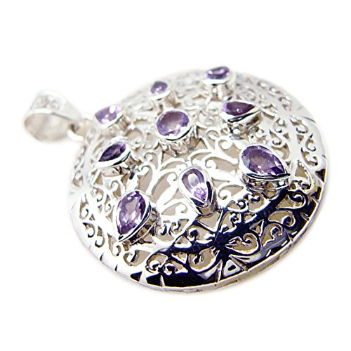 Pendentif améthyste véritable en argent sterling pour femme style victorien - 4