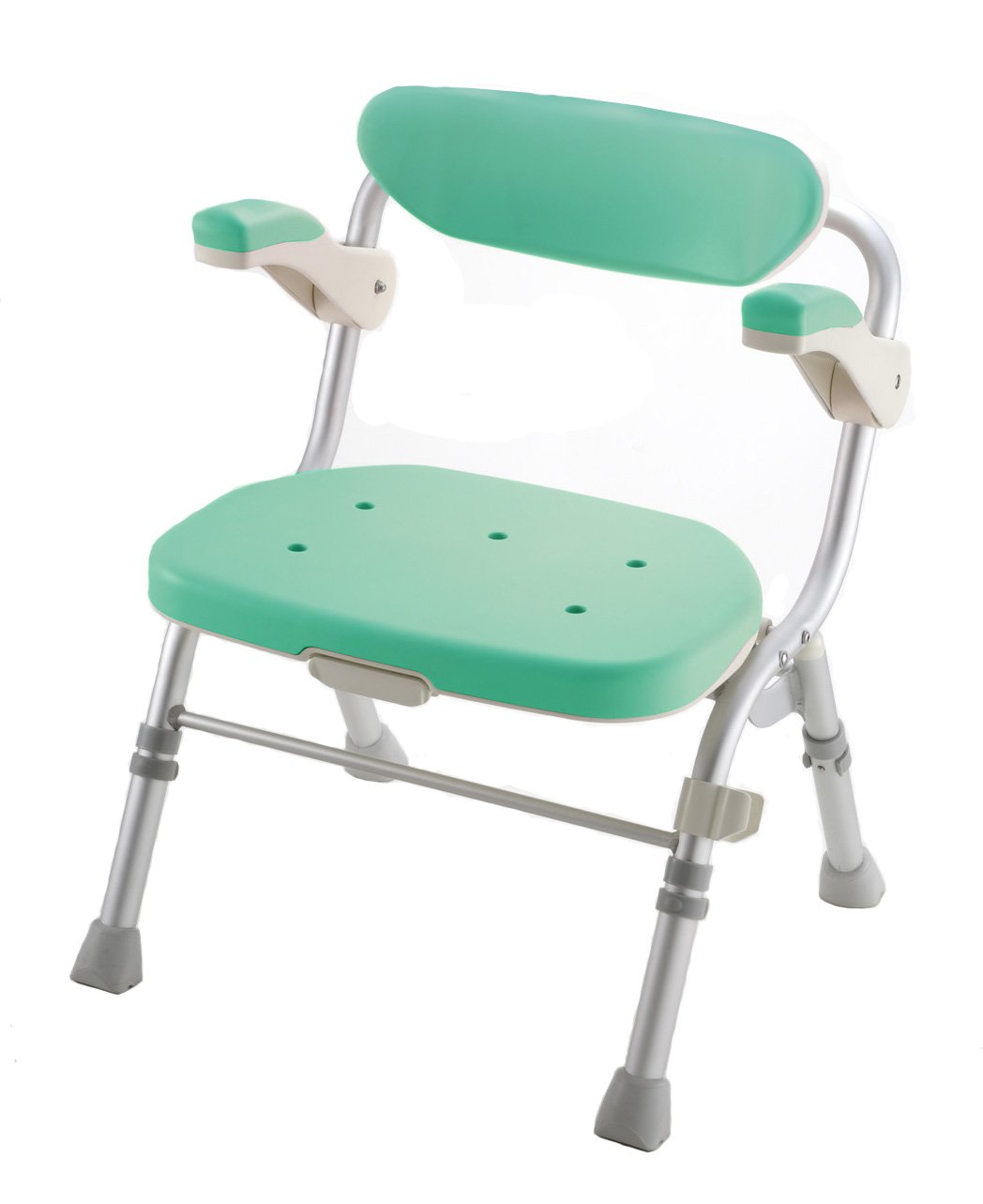 Amazon | リッチェル 折りたたみシャワーチェア R型 肘掛付 グリーン  