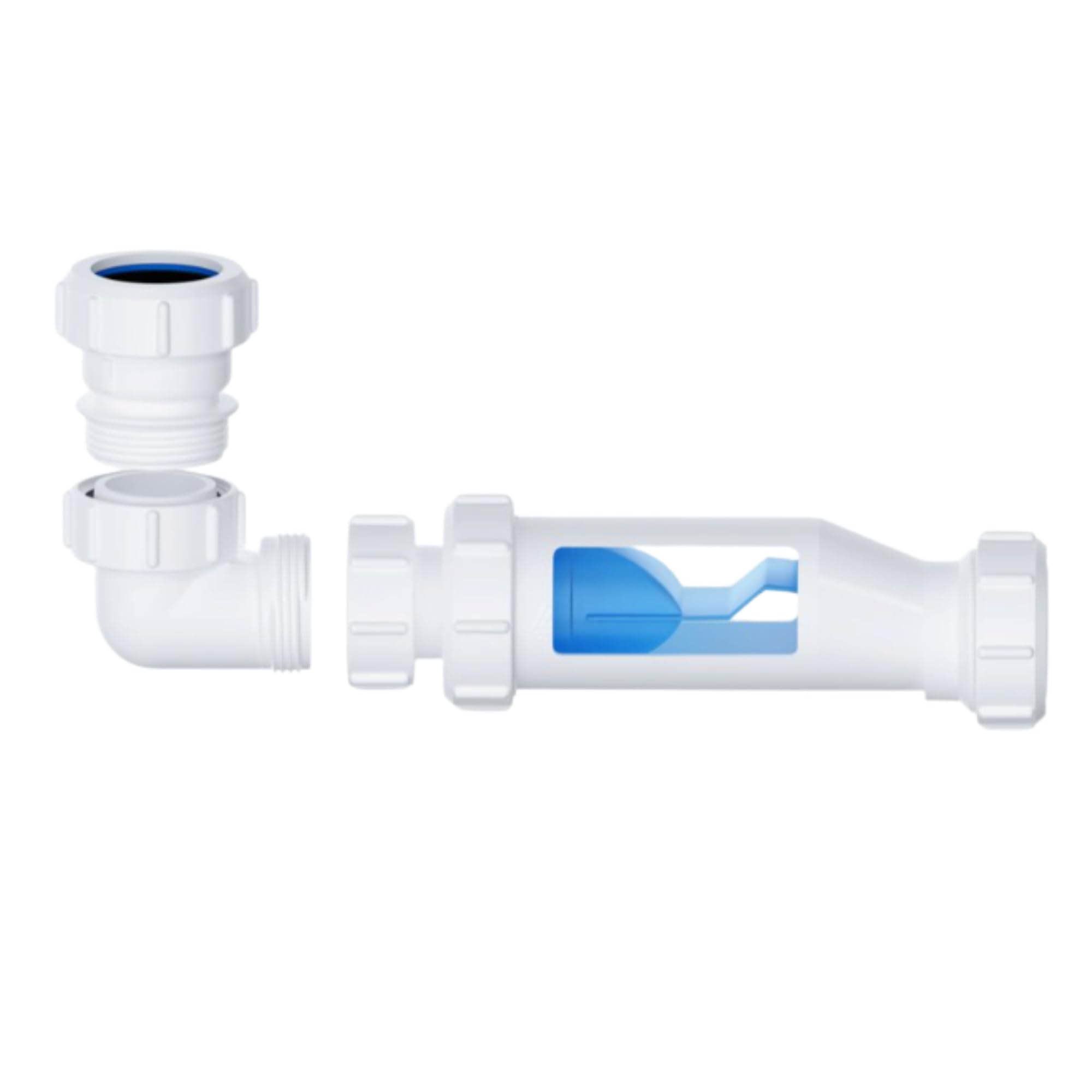 Hulthor White 32Mm Self Sealing Waste Valve – Basin Waste Trap Alternative To Bottle Trap – Anti Odour, Space Saving Sink Trap For Bathroom & Cloakroom Basins Multi Orientation