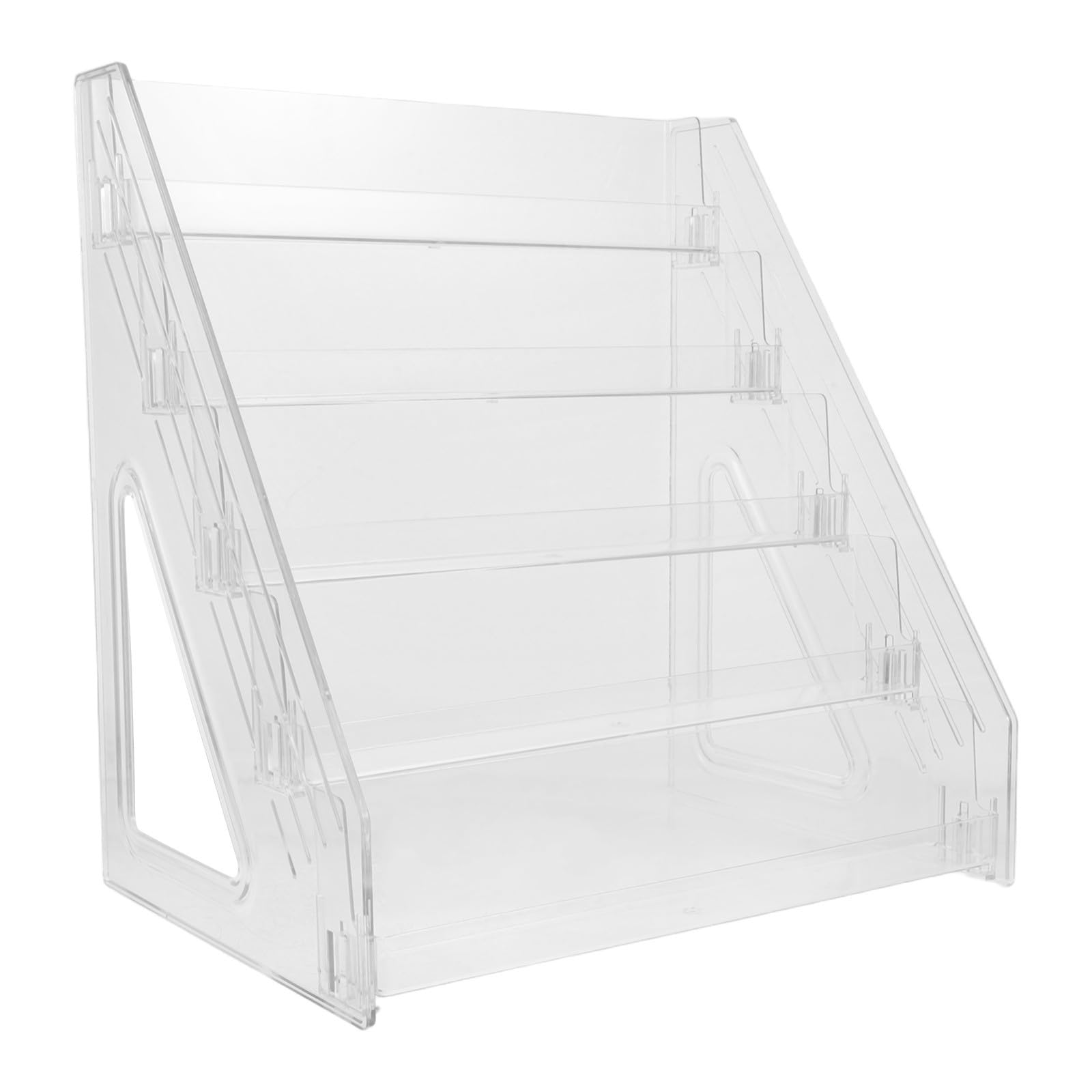 VALICLUD Soporte de Cartas de Mesa de Acrílico Transparente 5 Niveles para Organización Escalonada y Mantenimiento sin Esfuerzo en Espacios de Hogar y Comercio