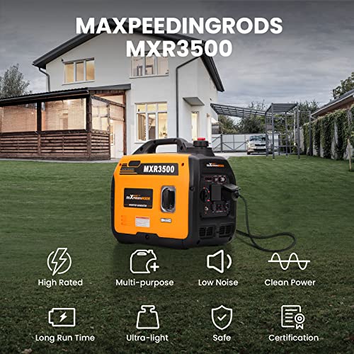 maXpeedingrods 3300W Portable Inverter Generator Petrol Silent Pure Sine Wave Generator for Camping, RV Travel, Home, or Jobsites - Image 3