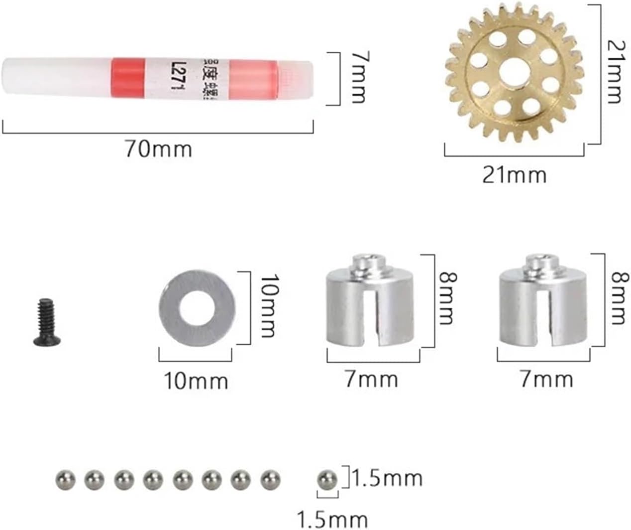for LDRC AE86 A86 A86P LD1801 Metal Gearbox Differential Diff Assembly 1/18 RC Car Upgrade Parts Accessories