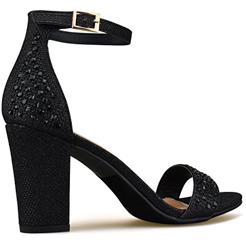 Premier Standard - Women's Strappy Chunky Block High Heel - Formal, Wedding, Party Simple Classic Pump3