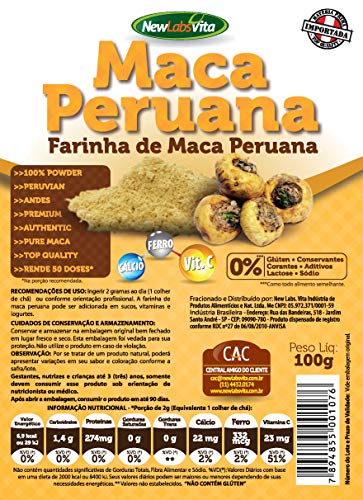 Maca Peruana 100% Pura, Pacote 100g, New Labs Vita