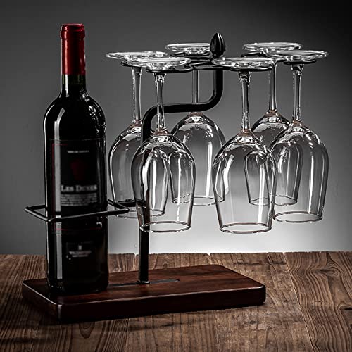 Soporte de vino y copas de mesa negro y bronce miniatura 6