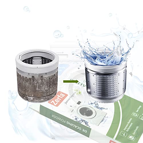 Image of Zerfa Washing Machine Descaling Powder for All Company's Front & Top Load Machine, for Perfectly Automatic Cleaning of Tub & Drum Stain Remover (High Concentration Formula, 100gm each, Pack of 4)