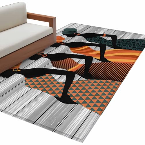 Tapete rectangular 48x72 pulg con diseño tribal étnico miniatura 2
